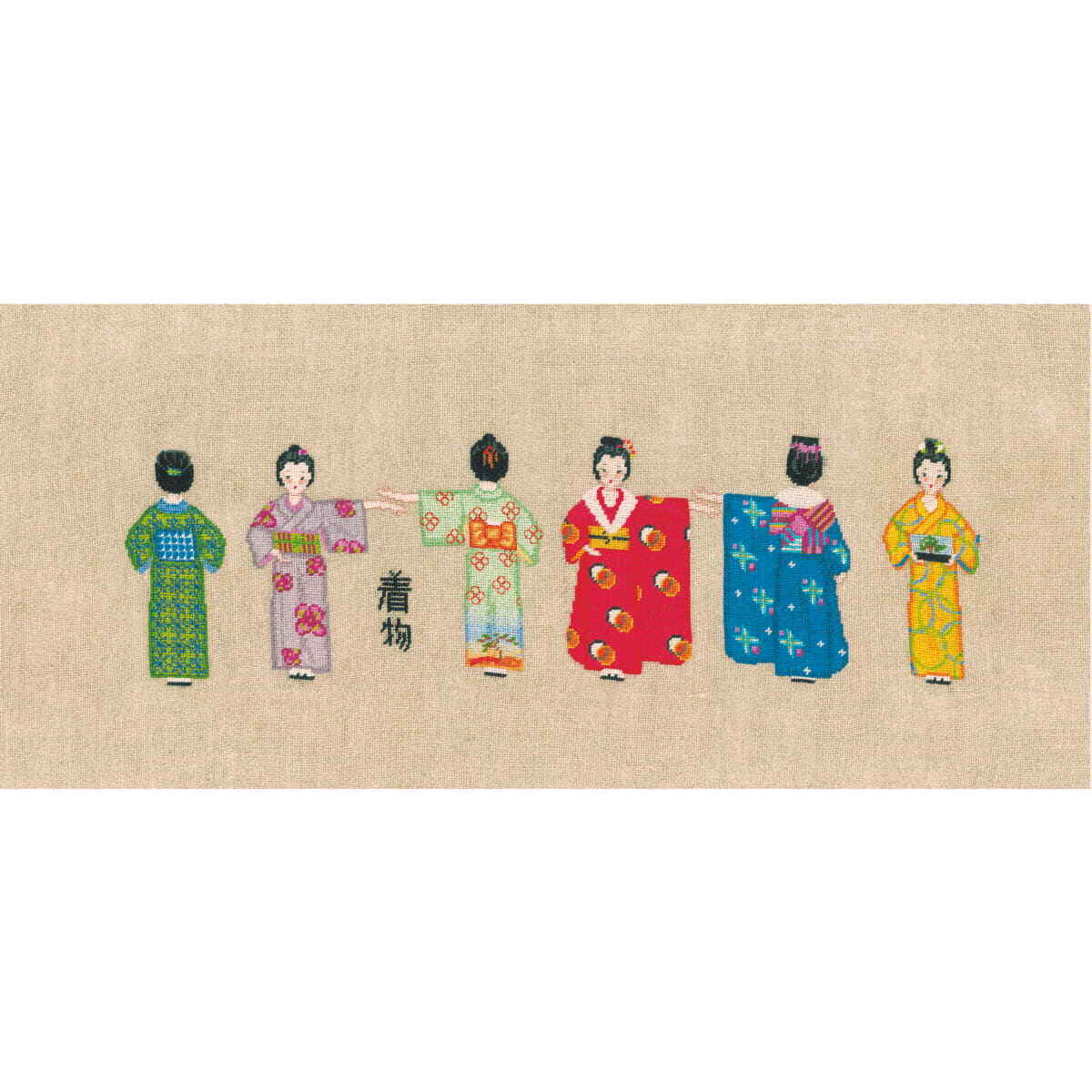 Le Bonheur des Dames counted petit point kit ""Kimonos"", 31x8,5cm, DIY