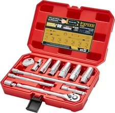 12Pc 3/8" Spark Plug Socket Set with 3/8" Drive Ratchet Wrench,3 Extension Bars(