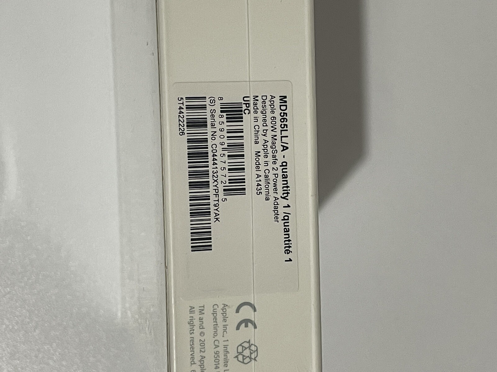 Apple Macbook Air MagSafe 2 60W Alimentatore MODEL A1435 foto 2