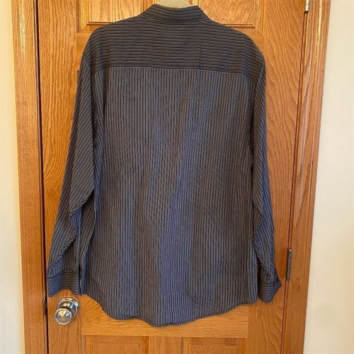 Camicia Harley-Davidson uomo L nera a righe manica lunga con bottoni logo - Foto 4 di 5
