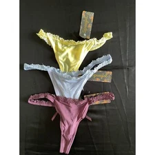 3 PAIR SEVEN TIL MIDNIGHT KEYHOLE THONG PANTIES LINGERIE SIZE 2X NEW