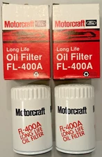(2) NEW NOS OEM FORD MOTORCRAFT FL-400A LONG LIFE OIL FILTER FILTERS E4FZ-6731-A