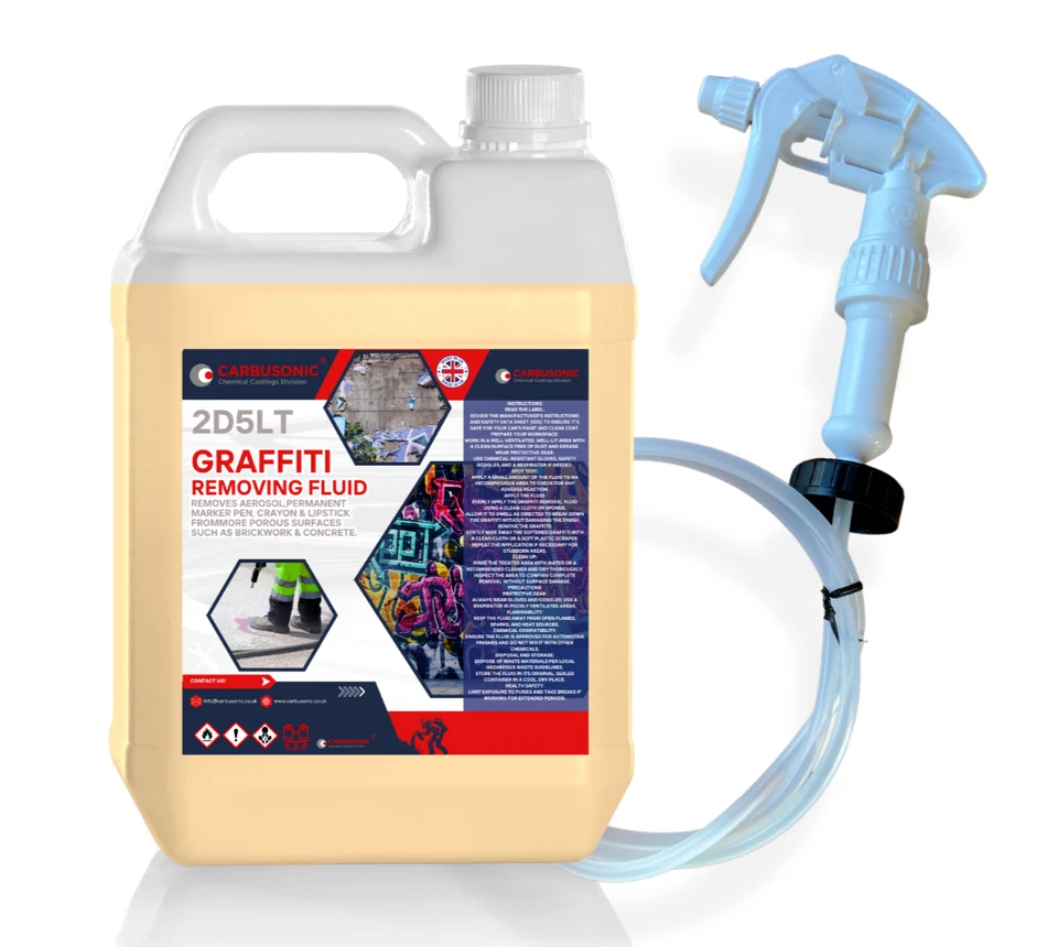 CARBUSONIC Graffiti Remover Spray - Fast, Eco-Friendly Cleaner for Walls, Concrete, Metal
