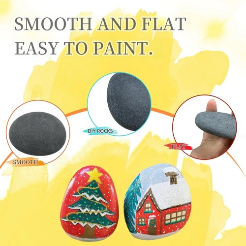 42 Pcs Smooth DIY Painting Rocks 2.0"-4.0" Flat Medium & Large for Crafts Art... - Picture 4 of 6