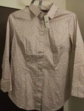New York and Company Stretch - Button Front Top - Medium Long Sleeve - NWT