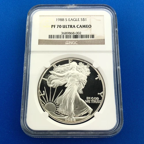 1988 S Proof Silver Eagle 999 Fine Silver NGC PF70 Ultra Cameo A Perfect Coin!