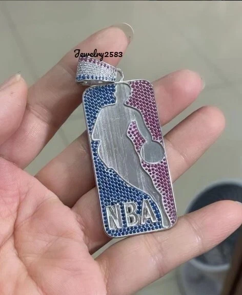 Colgante de plata 925 con redacción personalizada de circonita cúbica multicolor de 1 quilate para hombre REGALO Foto 2 de 4