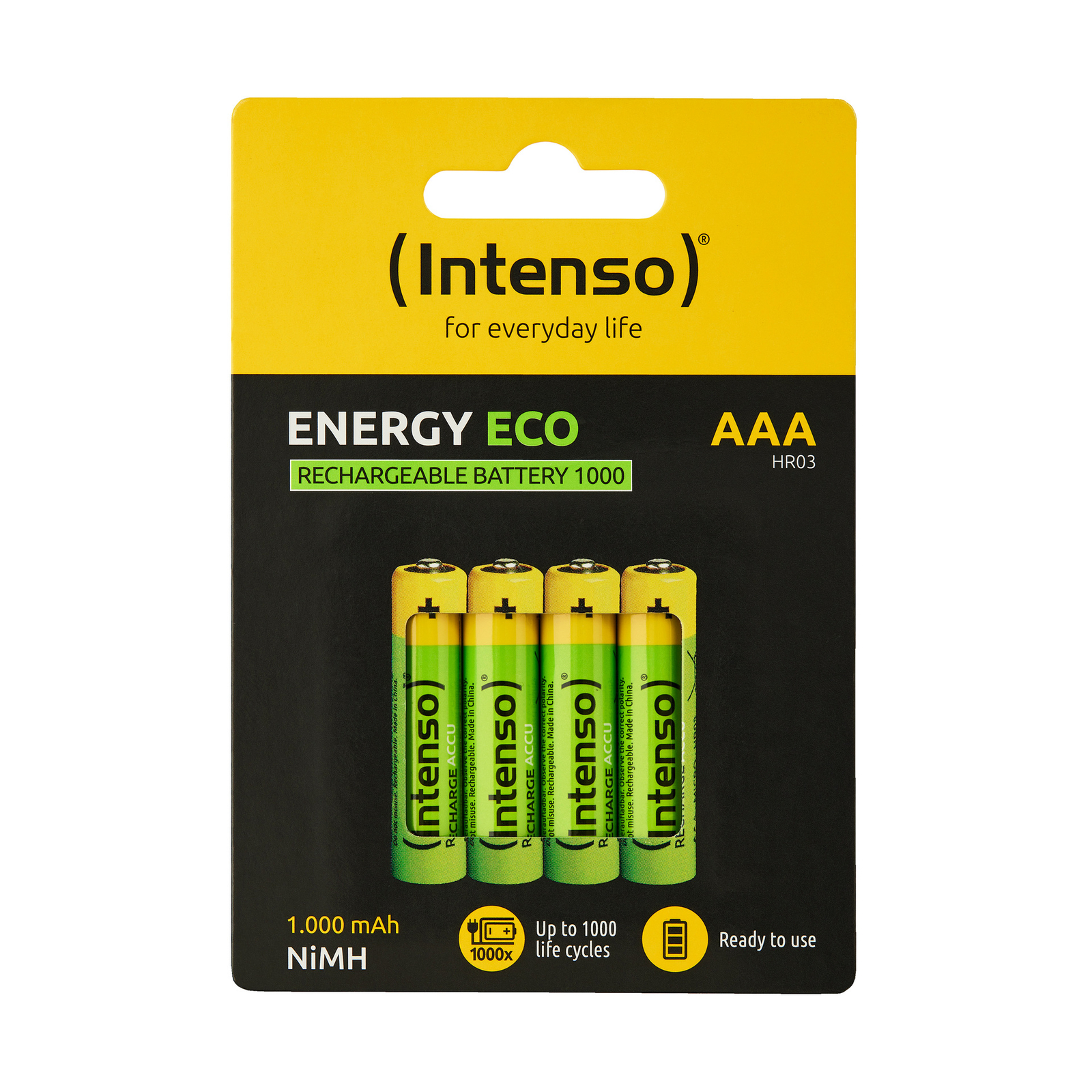 Thumbnail - Intenso Batteries Rechargeable Eco Aaa Hr03 1000mah 4er Akku