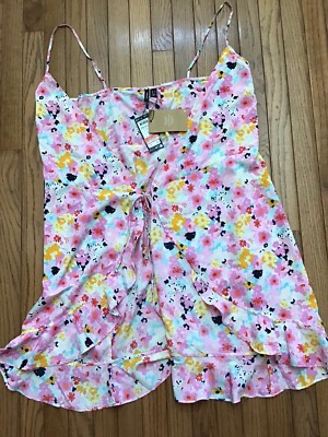 New Vero Moda Abstract Floral Cami Singlet Short Volume Dress Medium Polyester