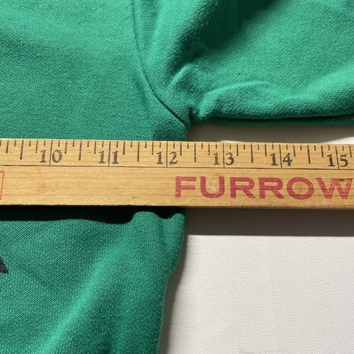 Vintage 90s Sweatshirt Boys Size 4T Cartoon Football Dog Art Green 80s USA Made - Picture 6 of 6