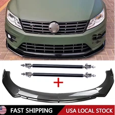 For Volkswagen Passat CC Front Bumper Lip Splitter Spoiler Body Kit Carbon Fiber