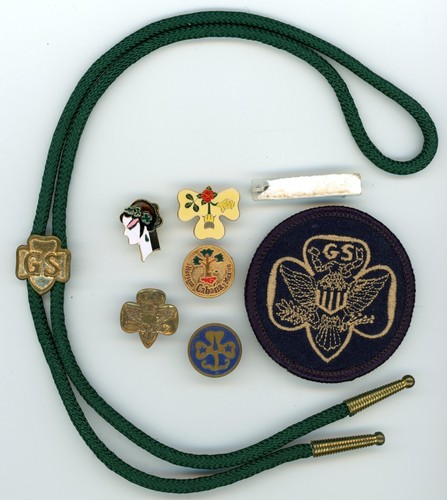 Vintage Girl Scouts Patch Pin and Bolo Tie Lot