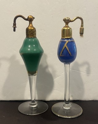 VINTAGE 1920'S Devilbiss Style GOLD TRIMMED ATOMIZER Perfume Bottle Bottles Read