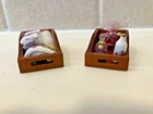 Dollhouse Miniature Vanity Bathroom Towels Bath Salts Perfume Bottles 1:12