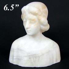 Antique French Carved White Alabaster 6.5
