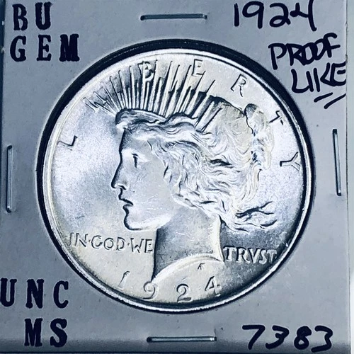 1924 P BU GEM PEACE SILVER DOLLAR UNC MS+++ U.S. MINT RARE COIN 7383
