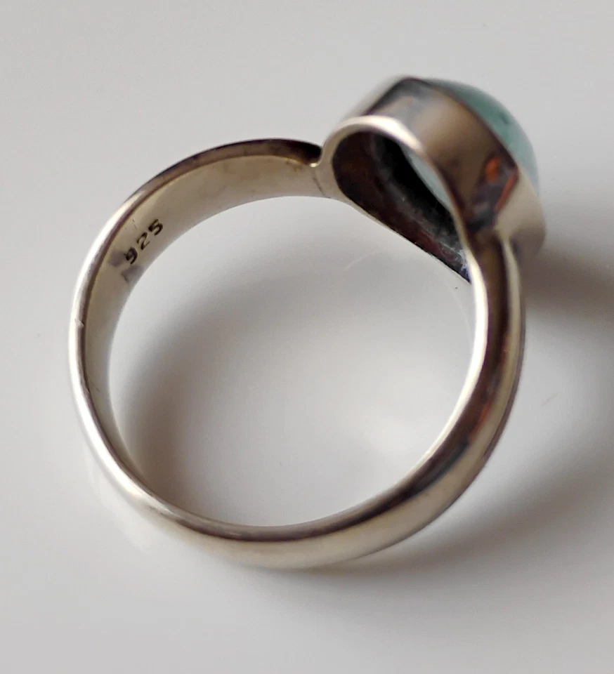 Bague en Aigue Marine et Argent Sterling 925 - Taille 57. - Photo 3/4