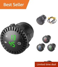 Sleek 12v24v Led Digital Clock For Vehicle Panels Touch Functionality Green