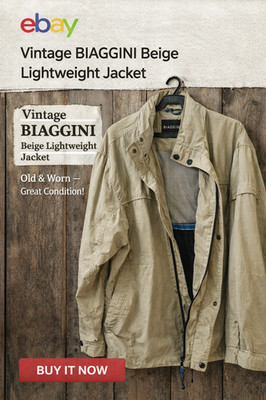 BIAGGINI Vintage Beige Jacket Zip Snap Lightweight EU Style Retro
