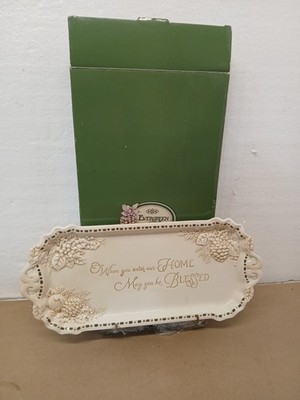 Vintage Grasslands Road  Christmas Holidays Serving Platter Plate Centerpiece
