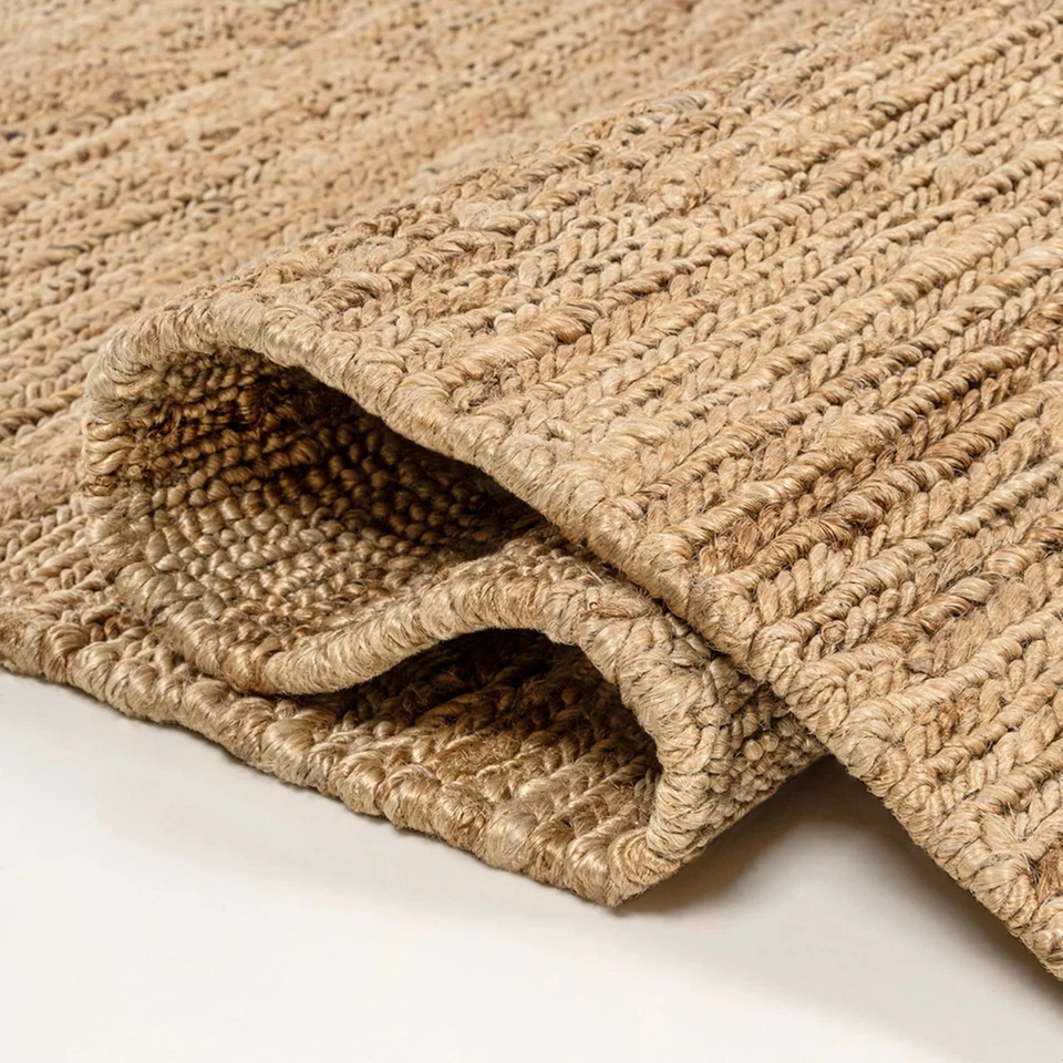 Alfombra de interior Olivier Beach House a rayas anchas de yute natural/negra, 4... Foto 4 de 4