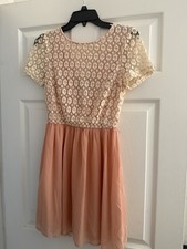 Forever 21 Peach Dress Lace Top Small