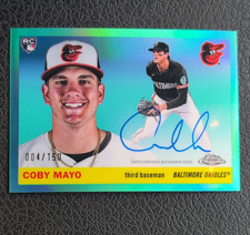 Topps 2025 Chrome Platinum Coby Mayo RC Auto #CPA-CMA Parallel 004/150 Orioles
