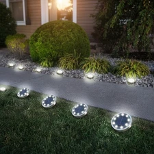 12 Pack Solar Ground Lights - Waterproof LED Pathway Illumination for Outdoors