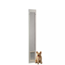 7 In. X 11.25 In. Medium White Pet and Dog Patio Door Insert for 77.6 In. to 80.