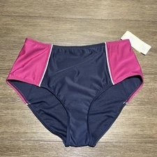 All In Motion Mid Rise Medium Coverage Swimsuit Navy Bikini Bottoms Medium 6-8