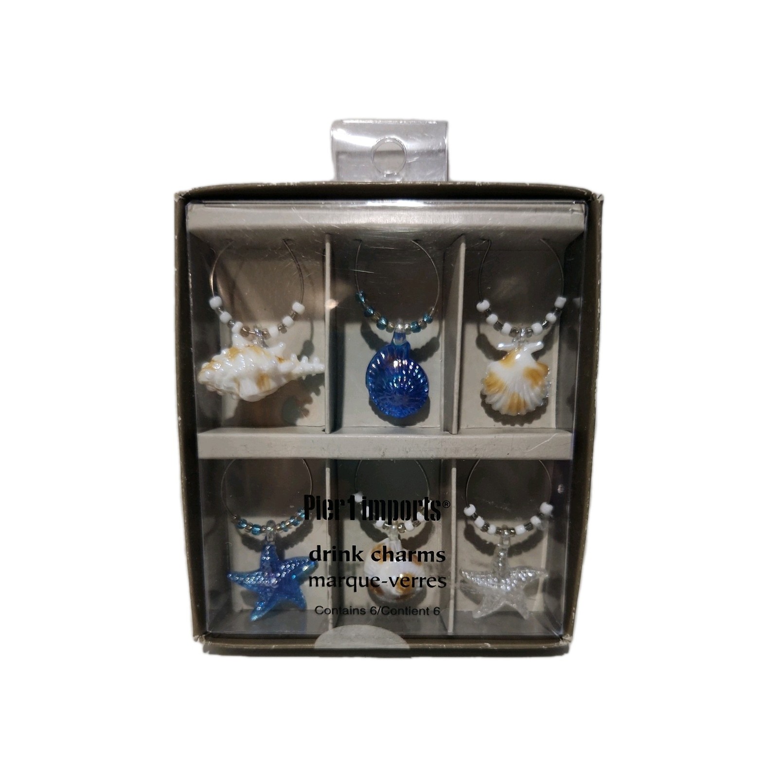 Beach Theme Tropical Sea Shell Wine Charms Set Of 6 Pier 1 Imports