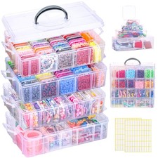 Stackable Bead Organizer 4 Tier 84 PCS Small Boxes Craft Storage Container