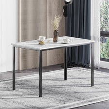 Hello-5ive Marble Effect Dining Table for Home，Modern Kitchen Furniture