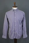 Ermenegildo Zegna Alta Sartoria Purple Striped Cotton Pocket Shirt Sz 40 / 15.75