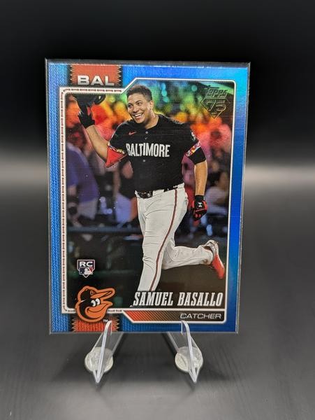 2026 Topps Series 1 Samuel Basallo Blue Rainbow Foil /150 #104 RC SP