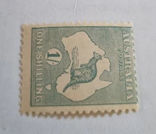 Australia 1913 1/- Emerald Roo Var: Aniline, MISPLACED Sidway Double WMK, MNH