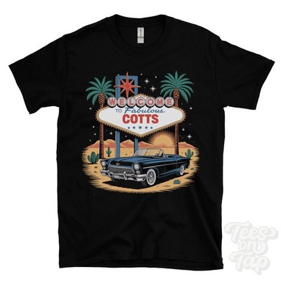 Lustiges T-SHIRT COTTS LAS VEGAS ZEICHEN PARODIE devon bere alston england