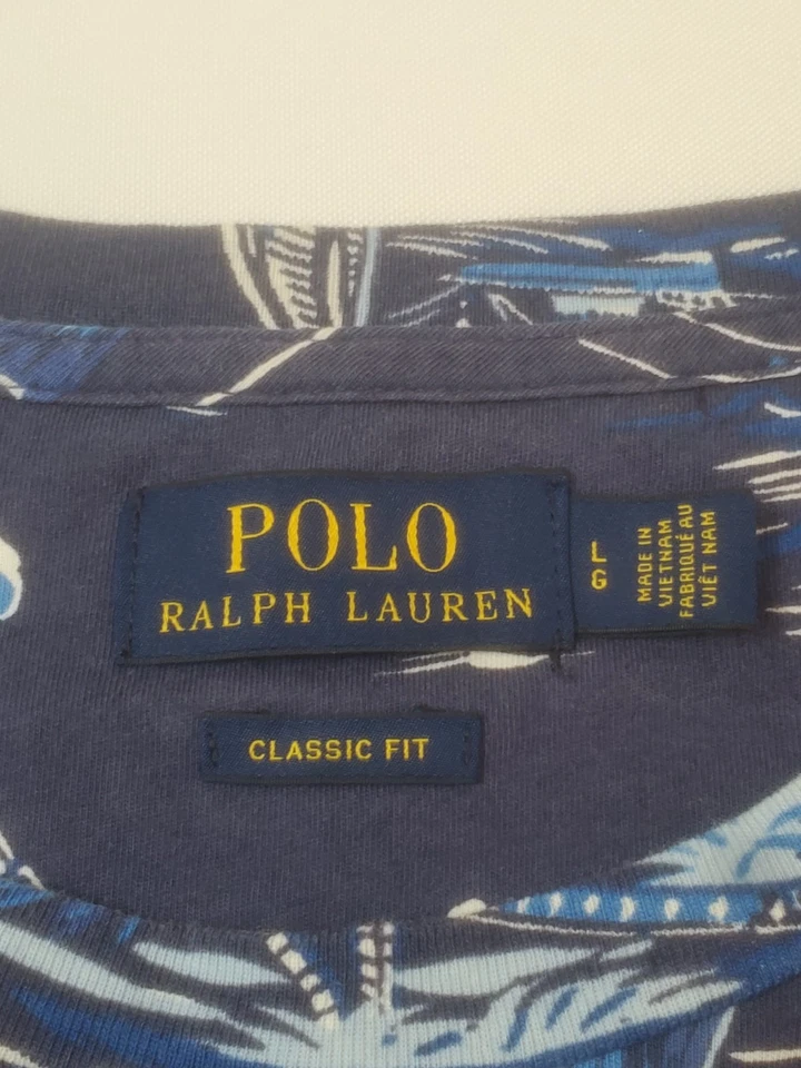 Camiseta Polo Ralph Lauren Para Hombre Talla Grande Azul Manga Corta Informal Clásica Adulto Foto 4 de 4