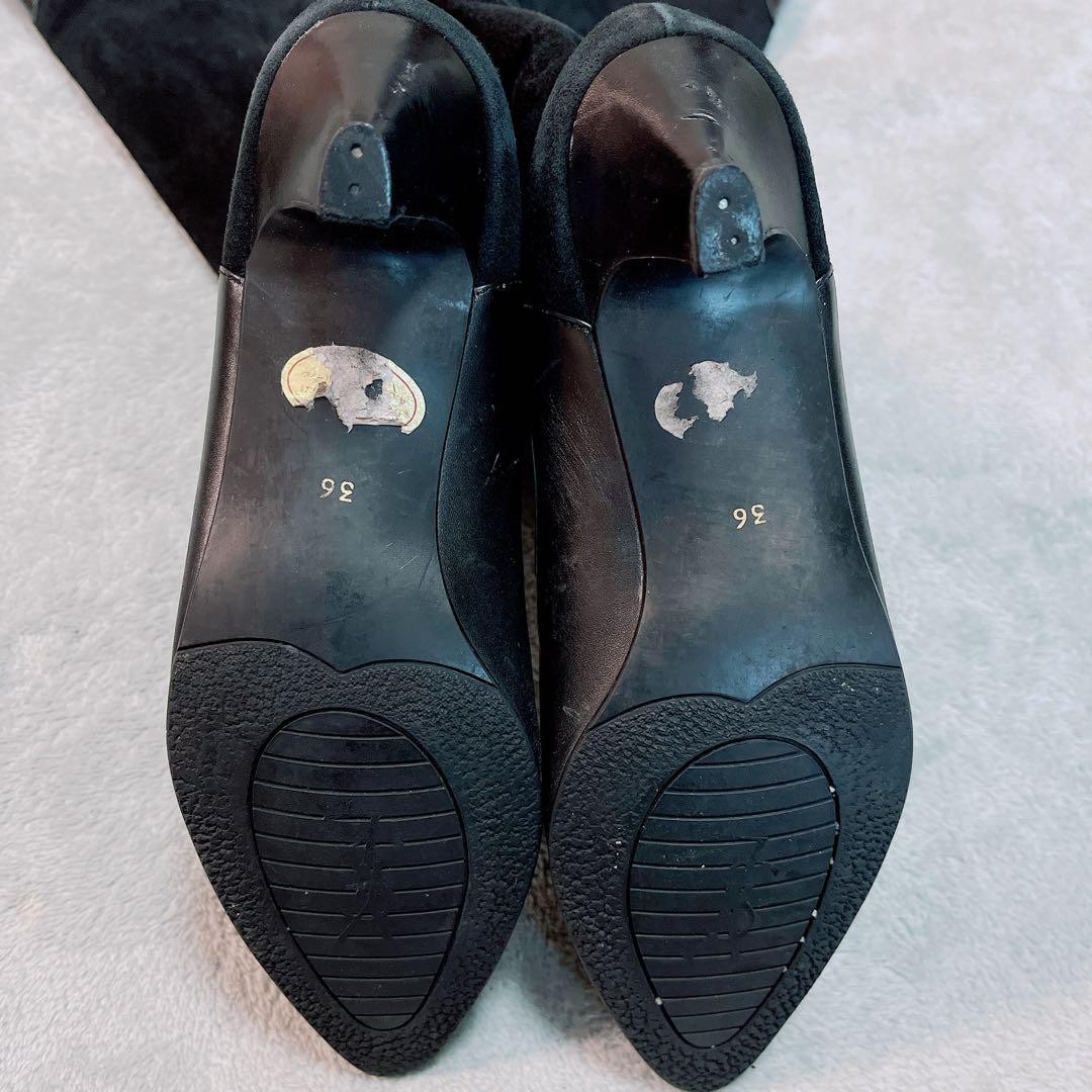 Saint Laurent Long Boots Shoes EU 36.0 US 6.0 Black Authentic thumbnail 5