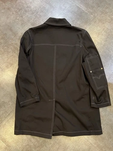 VERSACE ABBIGLIAMENTO Gabardine Single breasted Coat In Black Men Sz 54 $2825 image 15