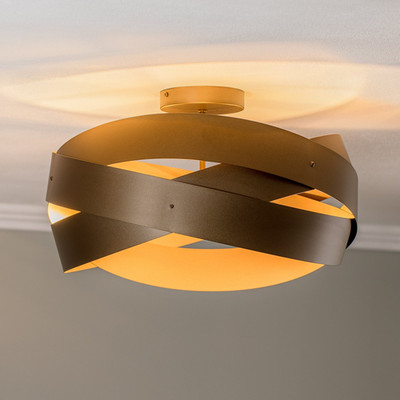 Euluna Deckenleuchte Tornado kaffeebraun Ø 50 cm Deckenlampe Lampe Leuchte Spot