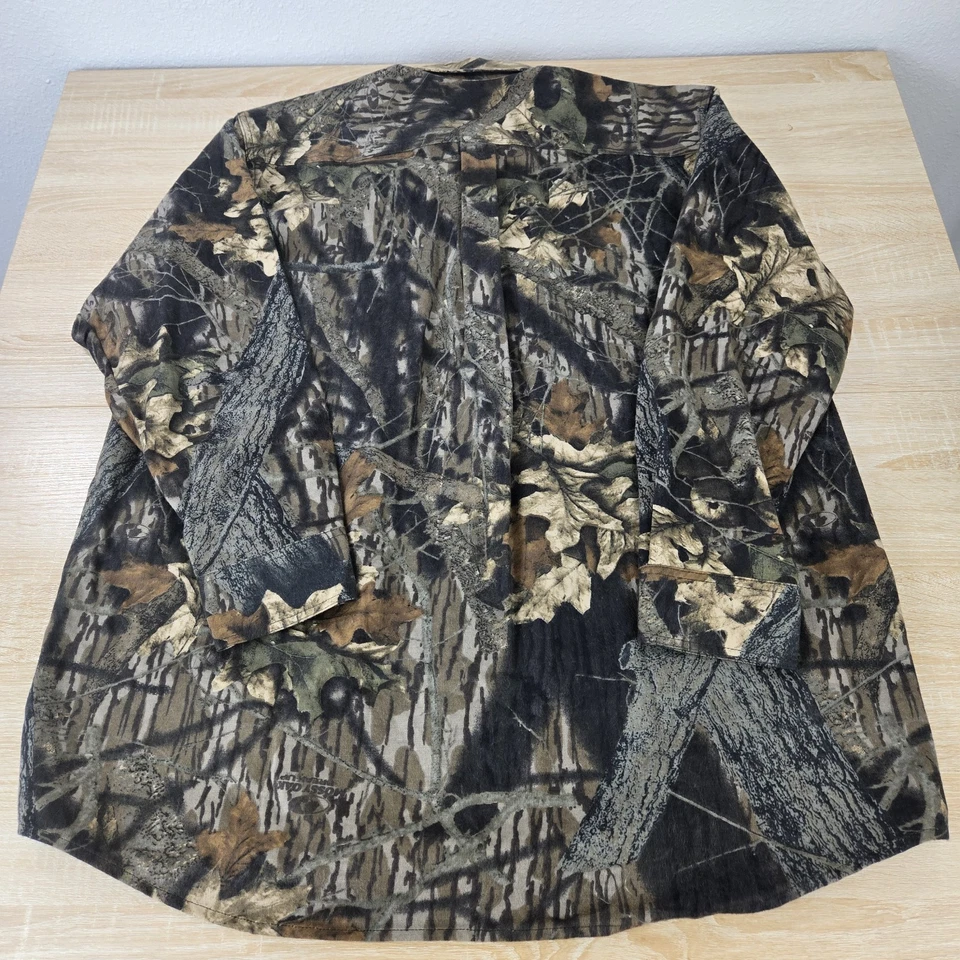 NEW Men's 2XL Mossy Oak Camo Pattern Long Sleeve Break Up Woodsman Chamois Shirt - Image 3 of 4