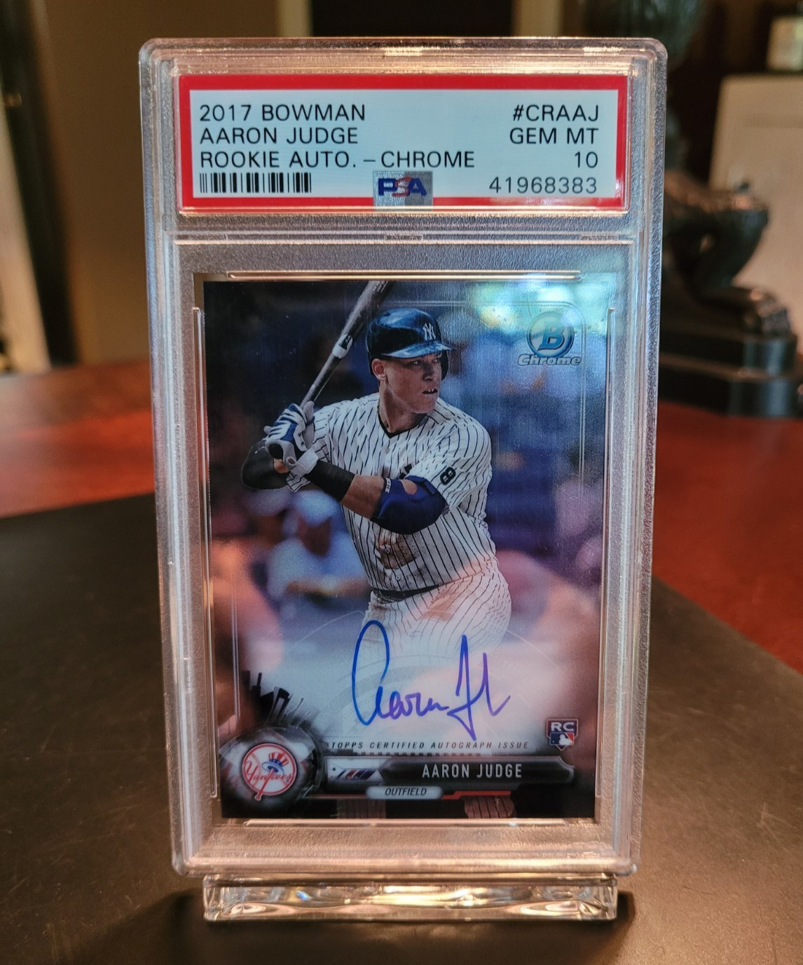 2017 BOWMAN Chrome Rookie AUTO #CRAAJ AARON JUDGE RC BEAUTIFUL PSA 10