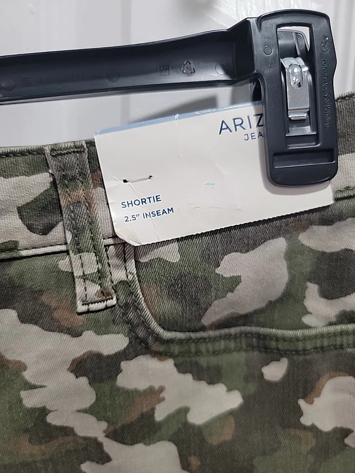 Mini Pantalones Cortos Arizona Jean Co Cargo Junior Talla 11 2.35 Entrepierna Camuflaje 97% Algodón Foto 3 de 4
