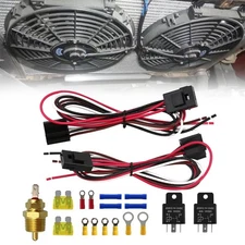 RYANSTAR RACING Dual Electric Fan Relay Kit with Radiator Electric Fan Thermo...