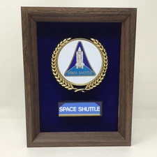 Vintage STS-1 Space Shuttle Framed Emblem enamel and metal 1981