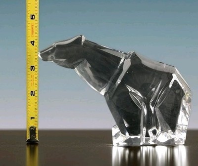 Rare Arnolfo di Cambio Italian Crystal Polar Bear Sculpture Signed