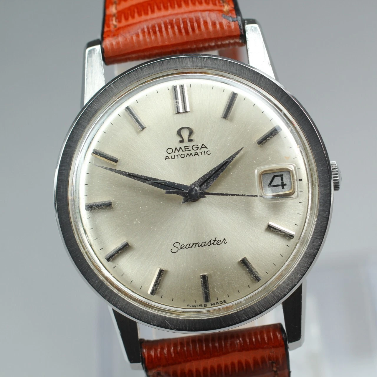 Omega — Vintage [Exc+5] OMEGA Seamaster Cal.565 Silver Date 34mm Men's AT Watch JP U195