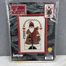 Janlynn Collector's Series NOEL SANTA Folk Art Christmas Cross Stitch Kit READ
