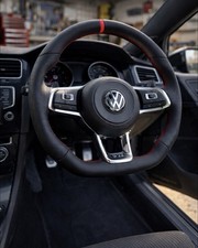 VW Polo 2013–2020 Steering Wheel Black Leather Red Stitching - UK STOCK 🇬🇧 🚚